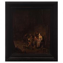 247   -  <p><span class="object_title">Atribuido a Bartholomeus Molenaer (Haarlem, Países Bajos, c.1618 –1650)<br/>Interior con figuras. </span>.<br></p>