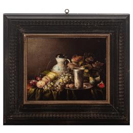 282   -  <p><span class="object_title">Escuela holandesa, s.XIX. <br/>Bodegón con frutas, plato, vaso y jarra. </span>.<br></p>