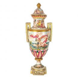 546   -  <p><span class="object_title">Jarrón con tapa en porcelana de Capodimonte. Nápoles, primera mitad del s.XX. </span>.<br></p>