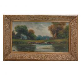 274   -  <p><span class="object_title">Escuela española, s.XIX. <br/>Paisaje con figura.</span>.<br></p>