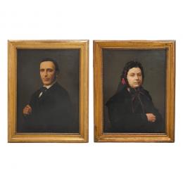 297   -  <p><span class="object_title">Escuela española, s.XIX. <br/>Retratos de dama y caballero. </span>.<br></p>