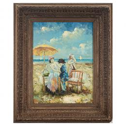 385   -  <p><span class="object_title">Escuela europea, s.XX. <br/>Playa con figuras. </span>.<br></p>