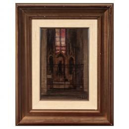 339   -  <p><span class="object_title">Domingo Soler (Sabadell, Barcelona, 1871-Barcelona, 1951) <br/>Interior de iglesia. </span>.<br></p>