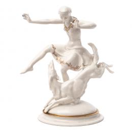 569   -  <p><span class="object_title">Joven con perro. Grupo en porcelana Hutchenreuther blanca y dorada. Alemania, s.XX. </span>.<br></p>