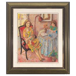 400   -  <p><span class="object_title">Carme Navarra Pruna (Sant Just Desvern, Barcelona, 1933) <br/>Interior con figuras. </span>.<br></p>