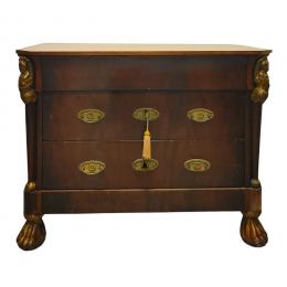 627   -  <p><span class="object_title">Cómoda estilo Imperio en madera de caoba con aplicaciones en bronce, s.XX. </span>.<br></p>