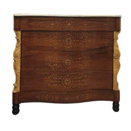 623   -  <p><span class="object_title">Cómoda Fernandina en madera de caoba con marquetería floral en limoncillo, s.XIX. </span>.<br></p>