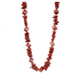 130   -  <p><span class="description">Collar de raíz de coral con cierre en plata. 72 cm. </span></p>
