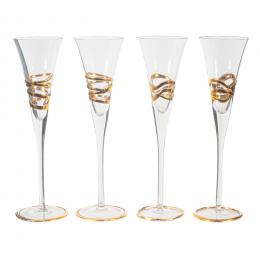 544   -  <p><span class="object_title">Juego de cuatro copas de cava en cristal esmaltado y dorado, fles. del s.XX. </span>.<br></p>