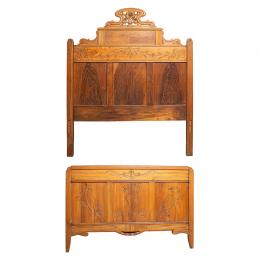 643   -  <p><span class="object_title">Cama modernista en madera tallada con decoración floral, ppios. del s.XX. </span>.<br></p>