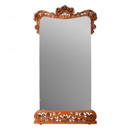 645   -  <p><span class="object_title">Gran espejo estilo modernista en madera de cerezo tallada con decoración floral y luna biselada, s.XX. </span>.<br></p>