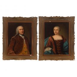 221   -  <p><span class="object_title">Escuela alemana, s.XVIII. <br/>Retratos de dama y caballero. </span>.<br></p>