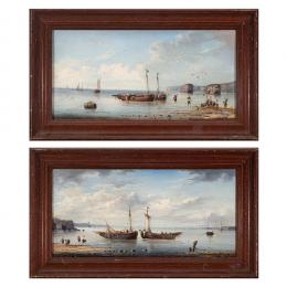 314   -  <p><span class="object_title">Escuela española, s.XIX. <br/>Marinas. </span>.<br></p>