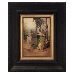 320   -  <p><span class="object_title">Escuela española, s.XIX. <br/>Escena galante en el parque. </span>.<br></p>