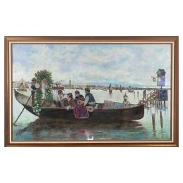 318   -  <p><span class="object_title">Escuela española, s.XIX-XX. <br/>Góndola en Venecia.</span>.<br></p>
