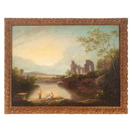 313   -  <p><span class="object_title">Escuela inglesa, s.XIX. Seguidor de Richard Wilson. <br/>Paisaje italiano. </span>.<br></p>