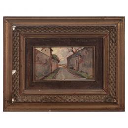 452   -  <p><span class="object_title">Gino Romiti (Livorno, 1881-1967) <br/>Calle de pueblo. </span>.<br></p>