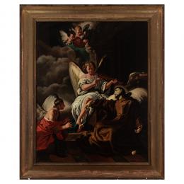324   -  <p><span class="object_title">Escuela italiana, s.XIX. Seguidor de Francesco Solimena. <br/>San Francisco moribundo confortado por un ángel.       </span>.<br></p>
