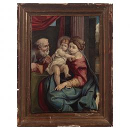 211   -  <p><span class="object_title">Escuela italiana, s.XVII. Seguidor de Anibale Carracci. <br/>Sagrada Familia. </span>.<br></p>