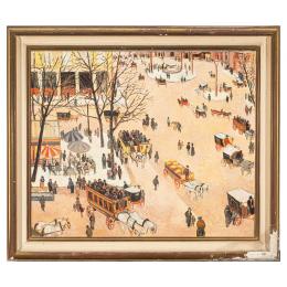 411   -  <p><span class="object_title">André de Moller (Inglaterra, 1942) <br/>Vista urbana con figuras. </span>.<br></p>