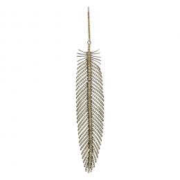 11   -  <p><span class="object_title">Colgante diseño pluma en oro pavonado con diamantes talla brillante antigua, 2,35 ct aprox. 7,32 gr. 9 cm. </span></p>