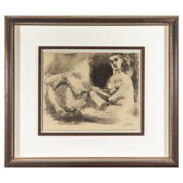 761   -  <p><span class="object_title">Después de Pablo Picasso (Málaga, 1881-Mougins, Francia, 1989) <br/>Femme contemplant son amant endormi. </span>.<br></p>