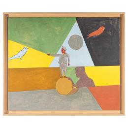 705   -  <p><span class="object_title">Jorge Castillo (Ponetvedra, 1933) <br/>Personaje y aves. </span>.<br></p>