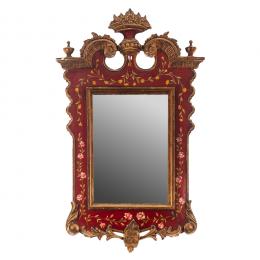 641   -  <p><span class="object_title">Espejo en madera tallada policromada y dorada con decoración floral, s.XIX. </span>.<br></p>