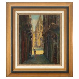 478   -  <p><span class="object_title">Joan Margenat Serracant (Granollers, Barcelona, 1903-Cali, Colombia, 1974) <br/>La Catedral desde el carrer Sallent. </span>.<br></p>