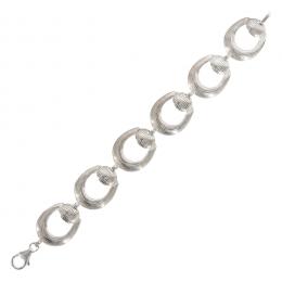 96   -  <p><span class="object_title">Pulsera de eslabones diseño círculos en plata. 19 cm. </span></p>