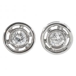 42   -  <p><span class="object_title">Pendientes en oro blanco con chatones de diamantes talla brillante, 0,20 ct aprox. 2,42 gr. </span></p>