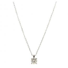 43   -  <p><span class="object_title">Colgante en oro blanco con diamante talla brillante engastado en garras, 0,15 ct aprox. 1,29 gr. </span></p>
