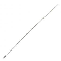 24   -  <p><span class="object_title">Pulsera articulada en oro blanco con diamantes talla brillante engastados en garras, 0,18 ct. aprox. 4,36 gr. 16 cm. </span></p>