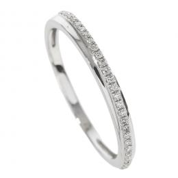 19   -  <p><span class="object_title">Sortija media alianza en oro blanco con diamantes talla brillante engastados en garras, 0,12 ct aprox. 1,71 gr. Nº 13. </span></p>
