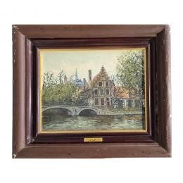 443   -  <p><span class="object_title">Eugenio López Berrón (Ávila, 1941) <br/>Paisaje con puente. </span>.<br></p>