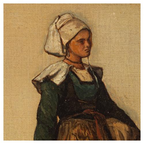 Escuela de Barbizon, s.XIX. Joven campesina. 