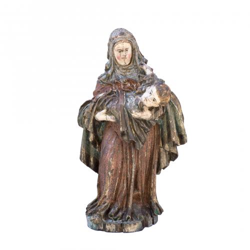 Escuela española, s.XVII. Virgen con Niño.