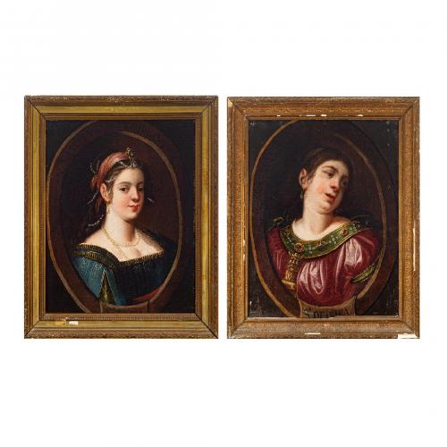 Escuela madrileña s.XVII. Sibila Délfica y Sibila Cumea.
