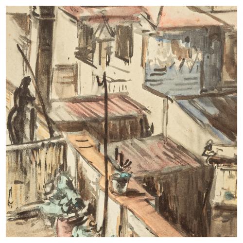 Emili Bosch Roger (Barcelona, 1894-1980) Vista urbana. 