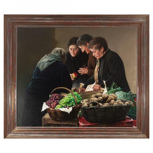 Justo Revilla (Madrid, 1940) Mujeres en el mercado. 