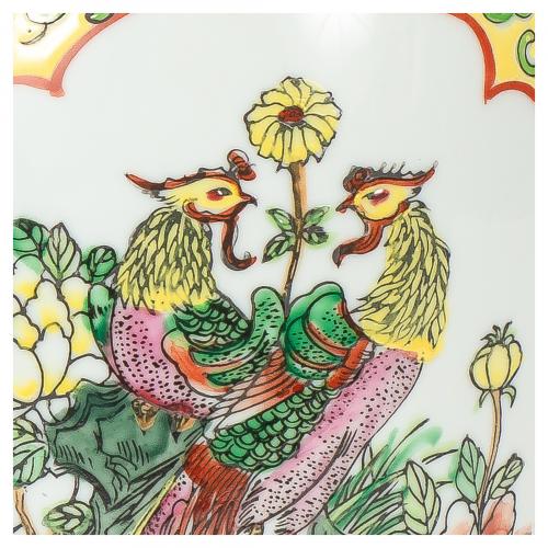 Pareja de jarrones en porcelana Familia Amarilla con decora