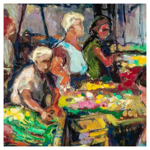 Pere Arribas (Barcelona 1924-1996) Mercado.