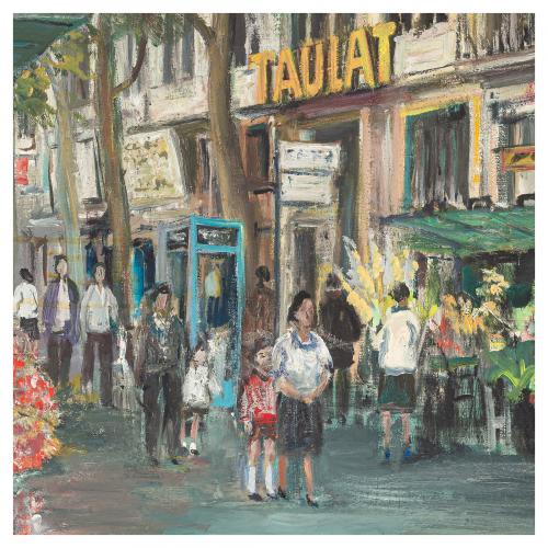 Agustí Río  (Barcelona 1923-1997) Las Ramblas. 