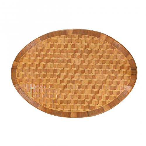 Mesa auxiliar oval Victoriana en madera de limoncillo y nog