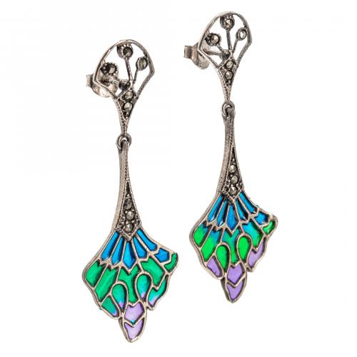 Broche-colgante estilo modernista diseño perfil femenino y 