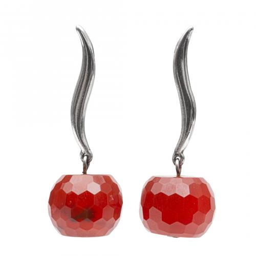 Juego de collar y pendientes en plata y plata dorada con cu
