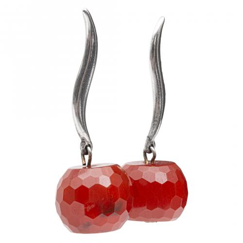 Juego de collar y pendientes en plata y plata dorada con cu