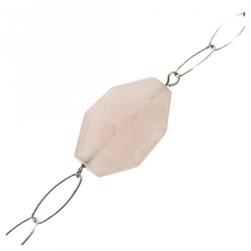 Juego de pulsera y pendientes en plata con cuentas hexagona