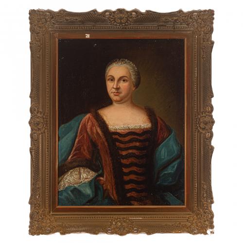 Escuela alemana, s.XVIII. Retratos de dama y caballero. 