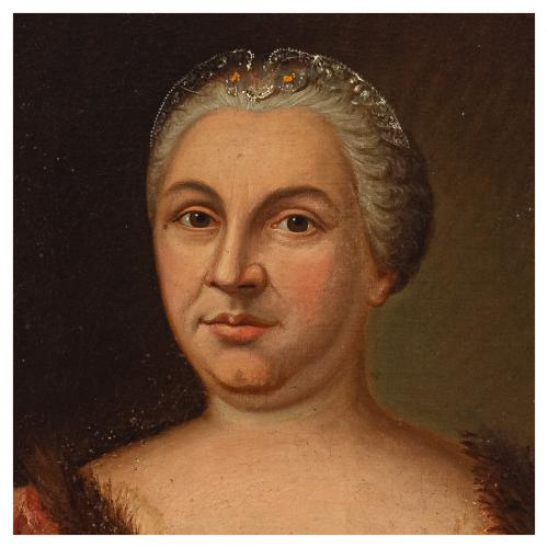 Escuela alemana, s.XVIII. Retratos de dama y caballero. 